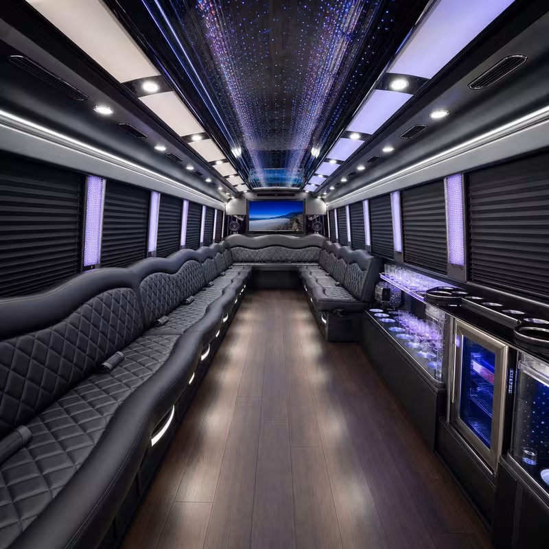 15 Passenger Party Bus Interior