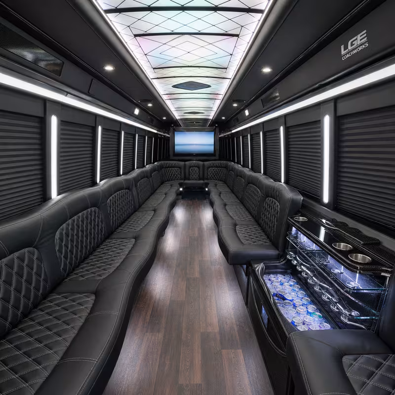 20 Passenger Party Bus Interior