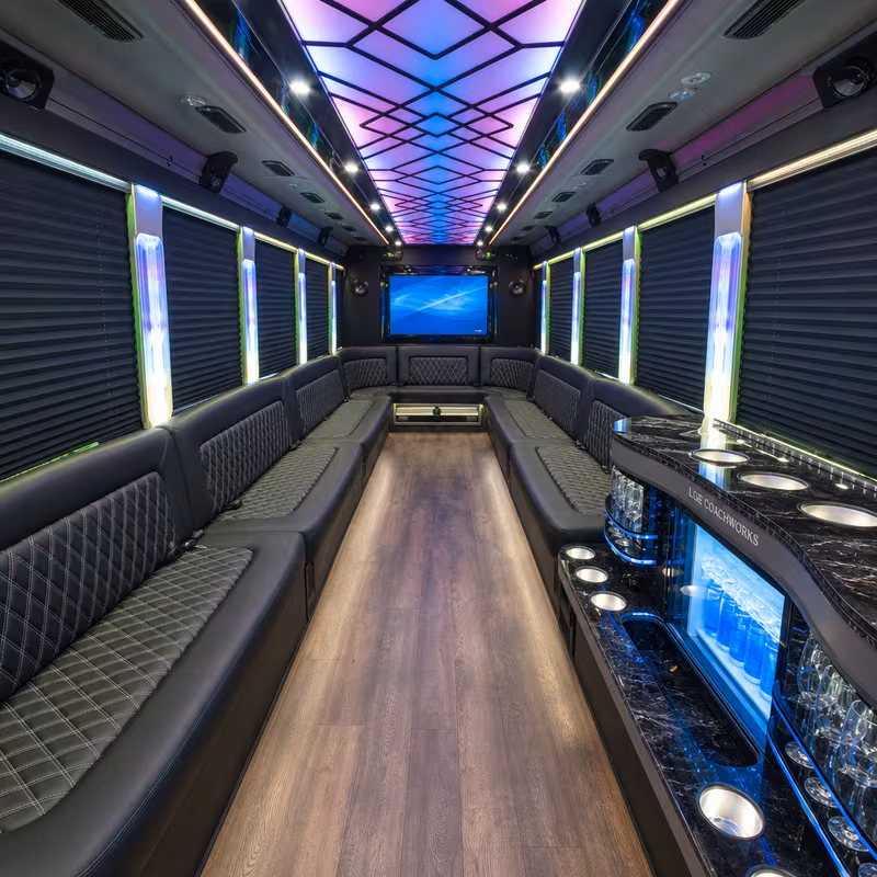 30 Passenger Party Bus Interior