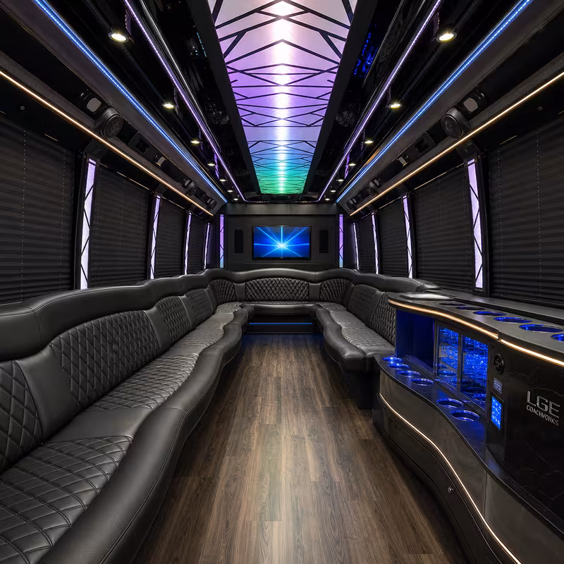 30 Passenger Party Bus Interior