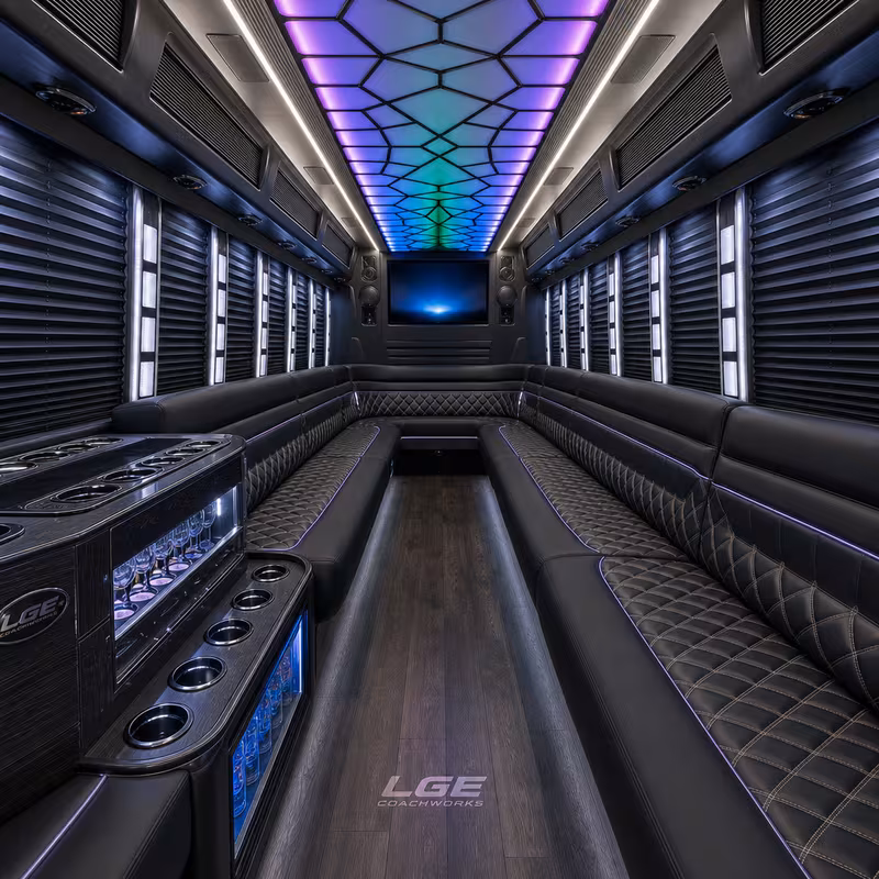 40 Passenger Party Bus Interior