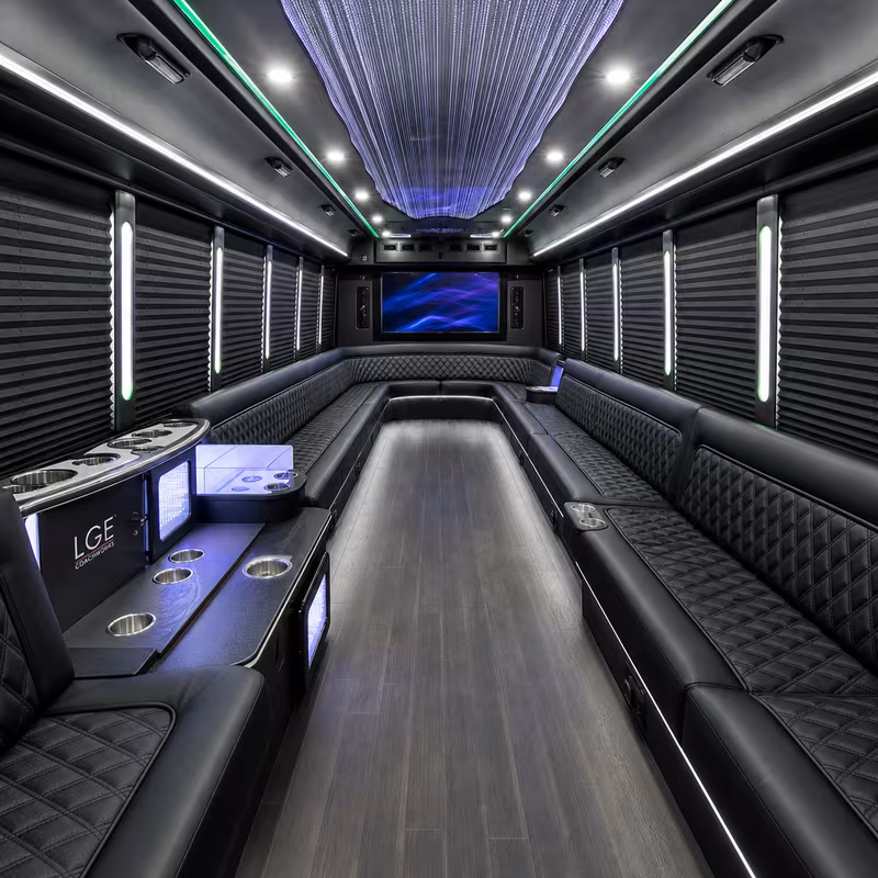 50 Passenger Party Bus Interior