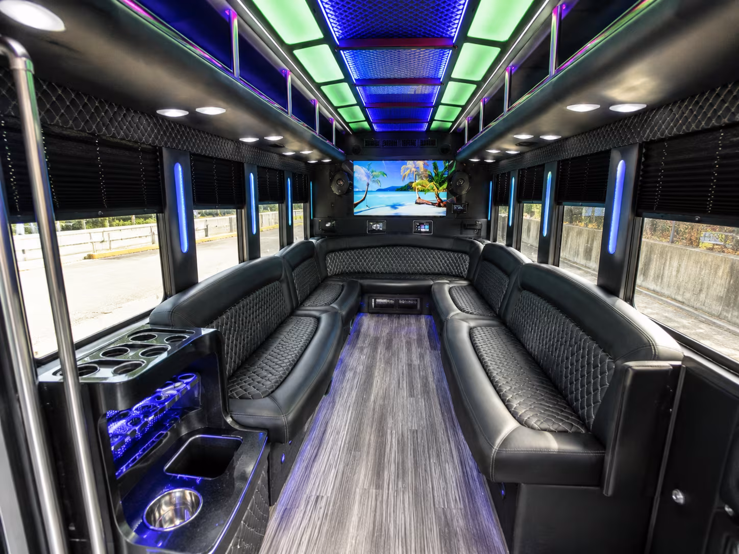 San Bernardino Bachelor & Bachelorette Transportation party bus exterior