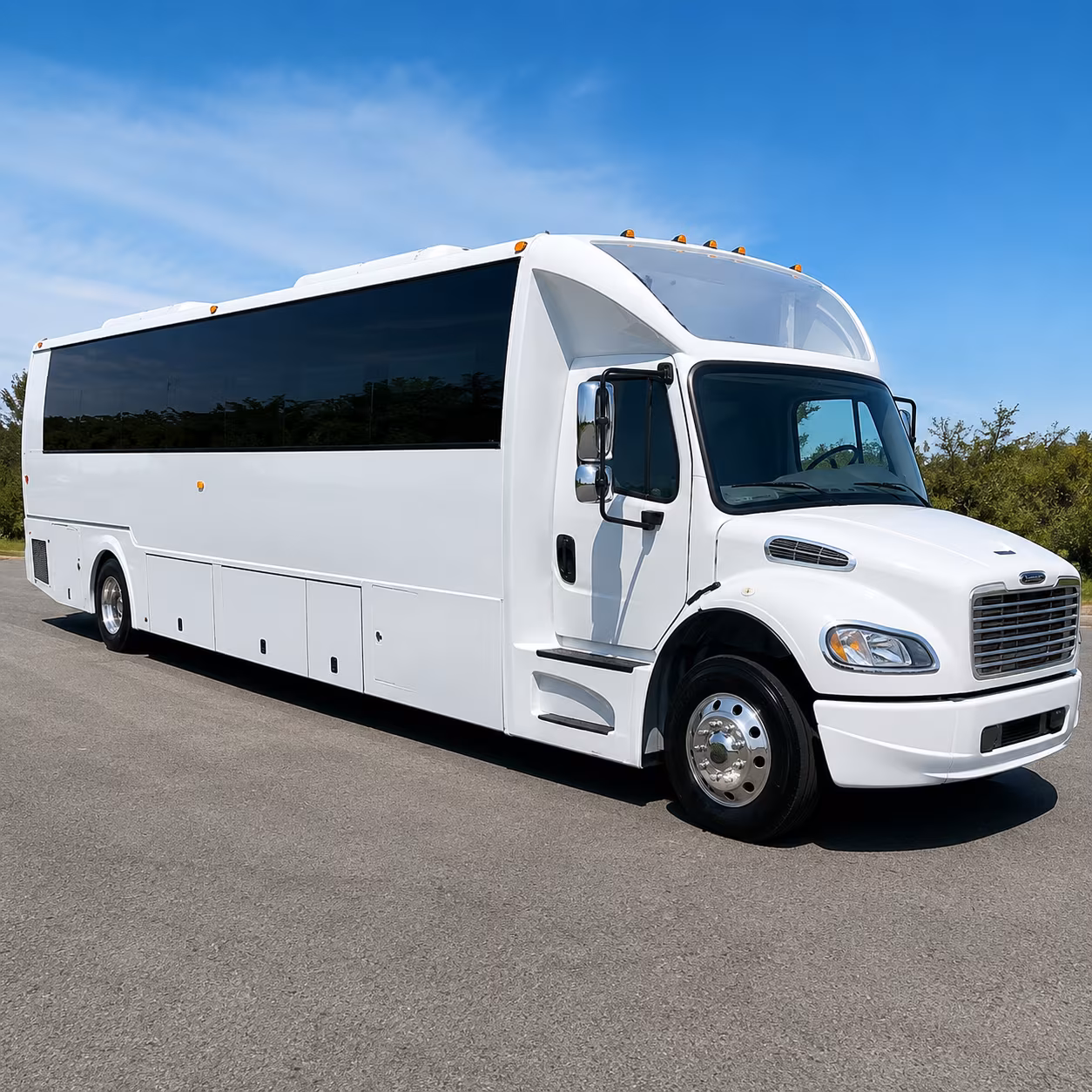 San Bernardino Birthday, Sweet 16, & Quinceañera Transportation party bus exterior