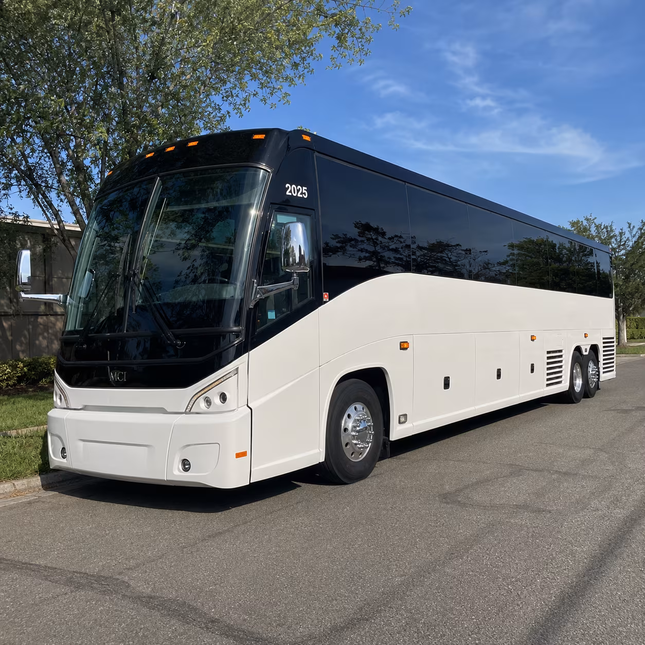San Bernardino Corporate Transportation party bus exterior