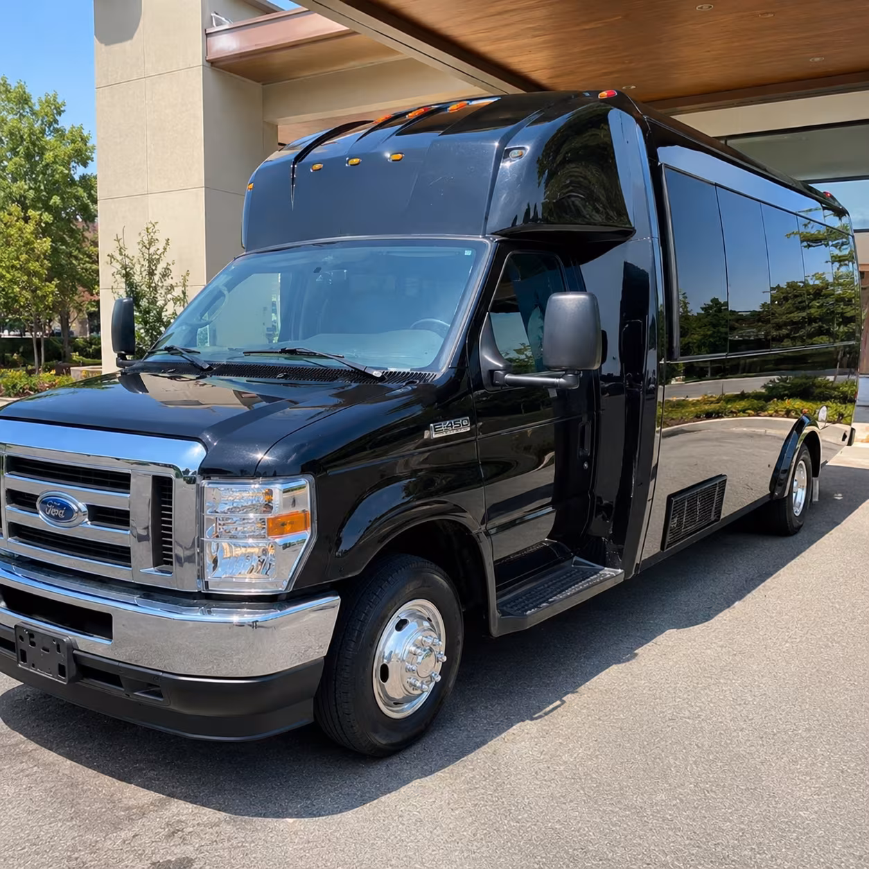 San Bernardino Private Event Transportation party bus exterior