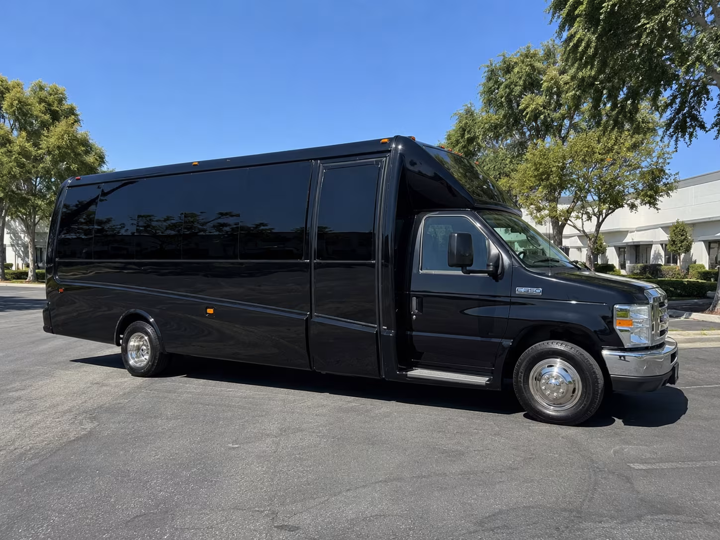 San Bernardino Private Event Transportation party bus exterior