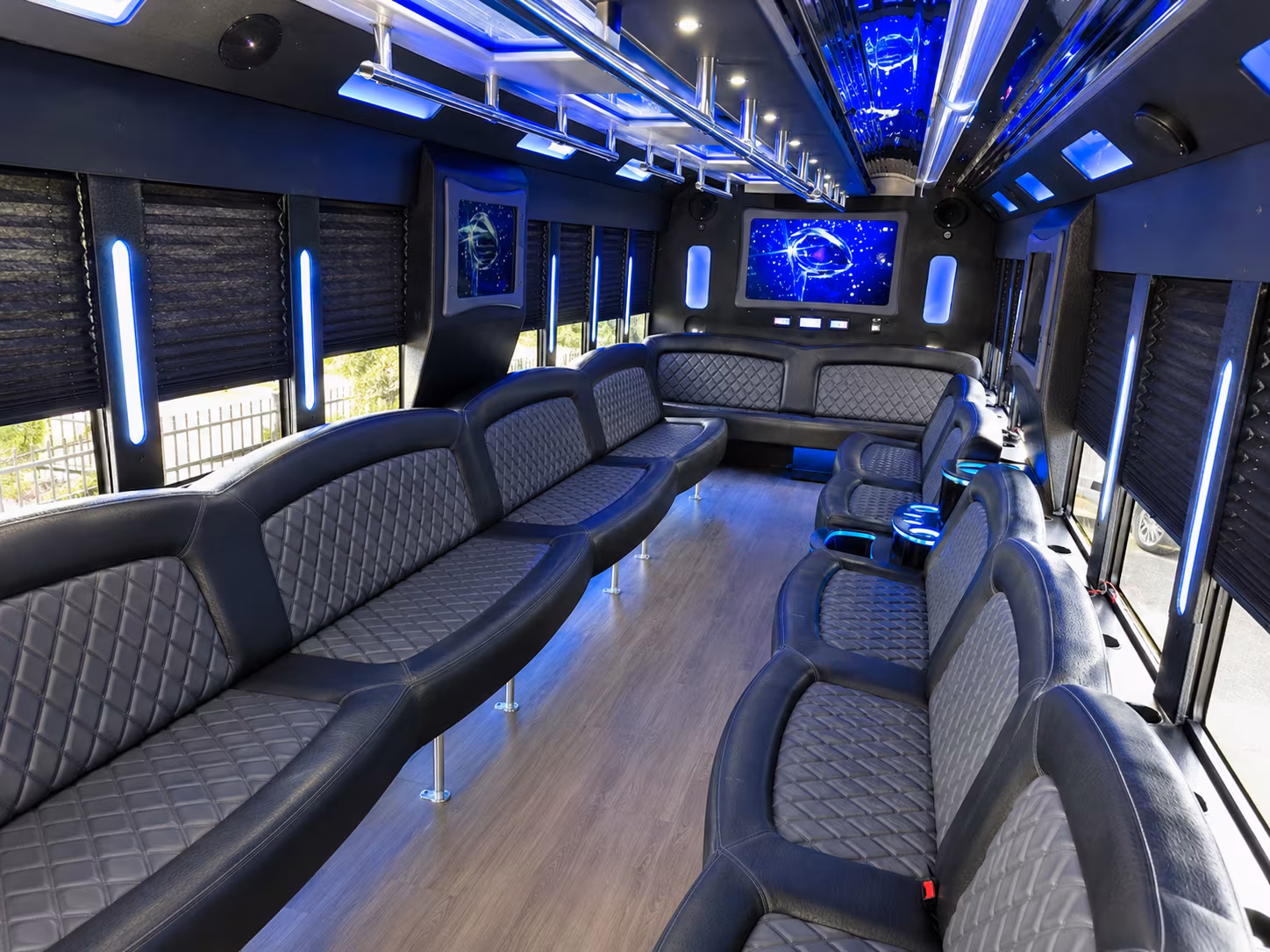 San Bernardino Prom & Homecoming Transportation party bus exterior