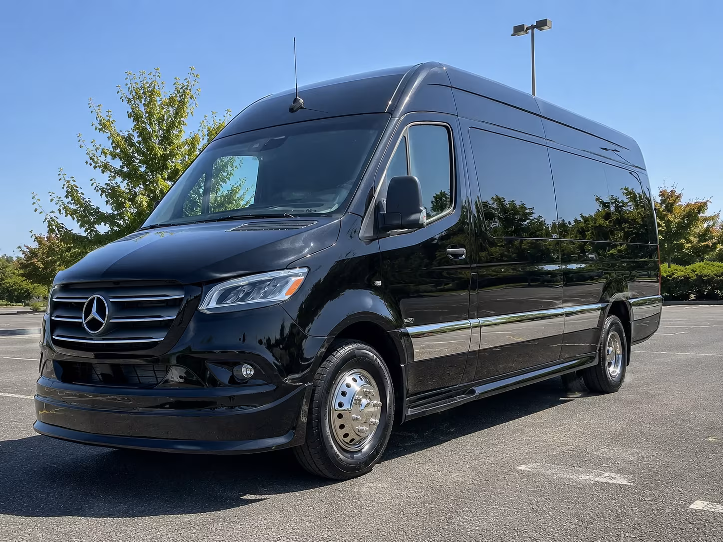 San Bernardino School Event Transportation party bus exterior