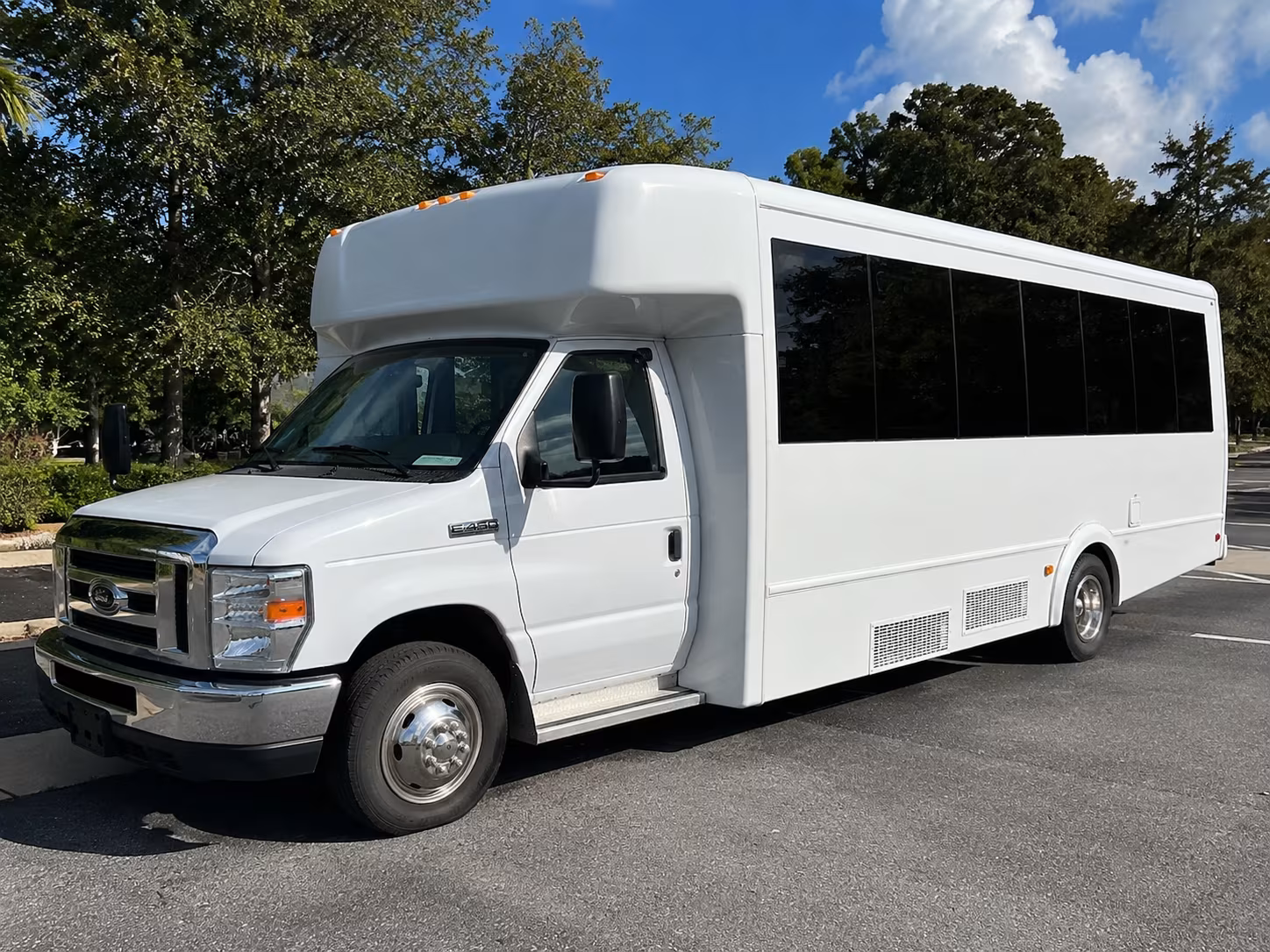 San Bernardino Sporting Event Transportation party bus exterior
