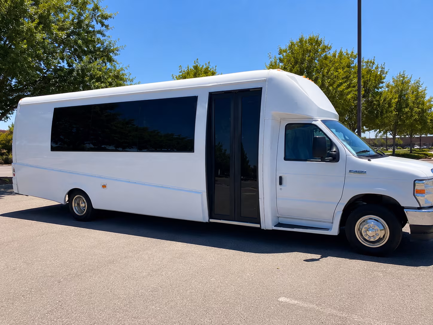 San Bernardino Sporting Event Transportation party bus exterior