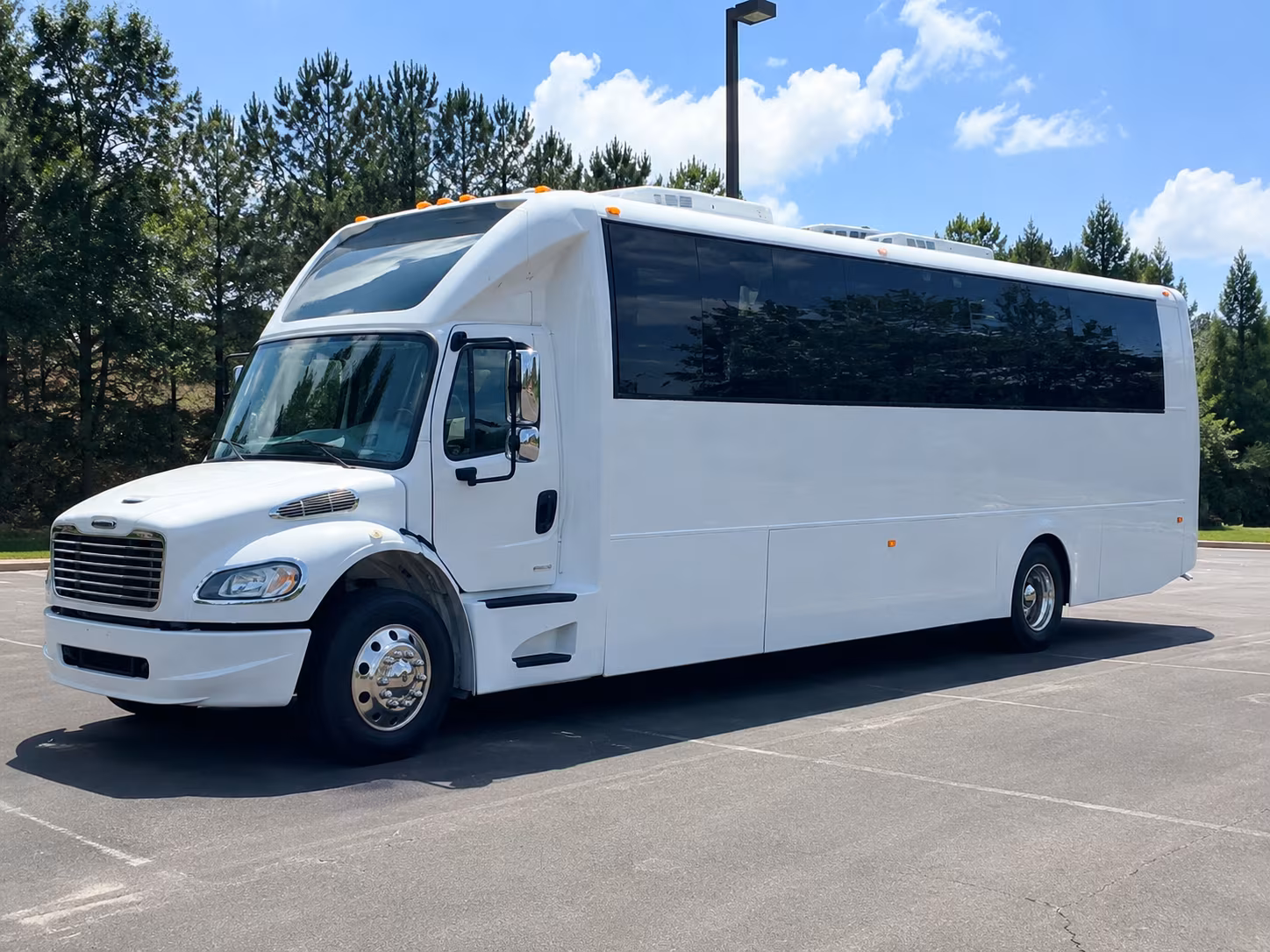 San Bernardino Wedding Transportation party bus exterior