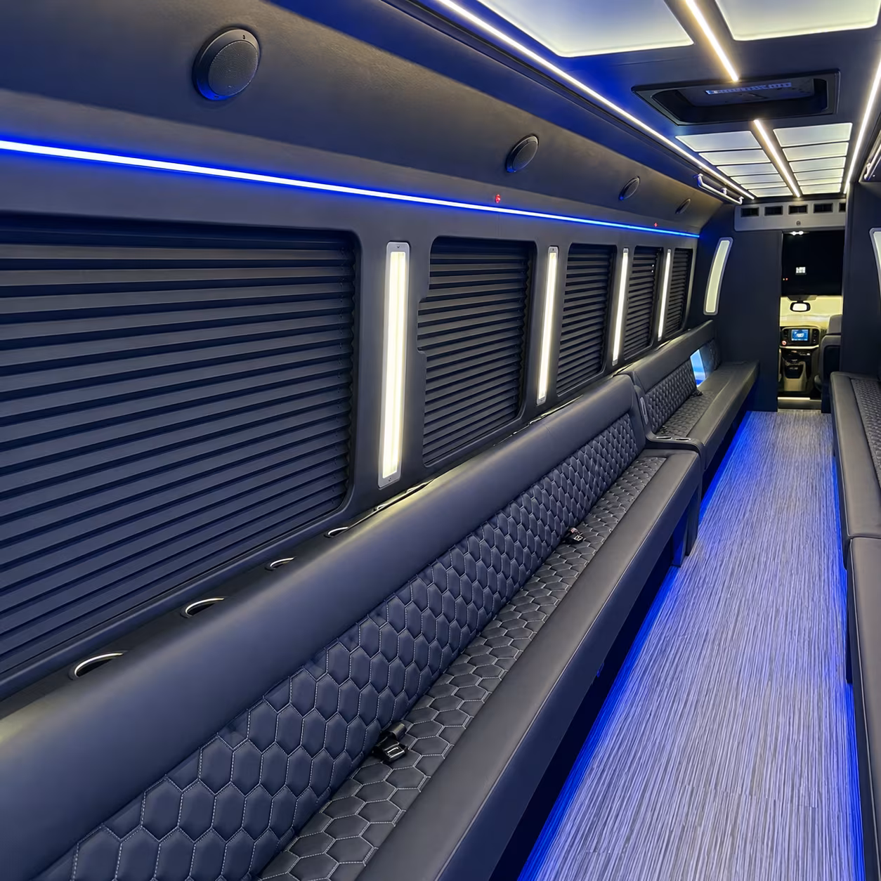 San Bernardino Wedding Transportation party bus exterior