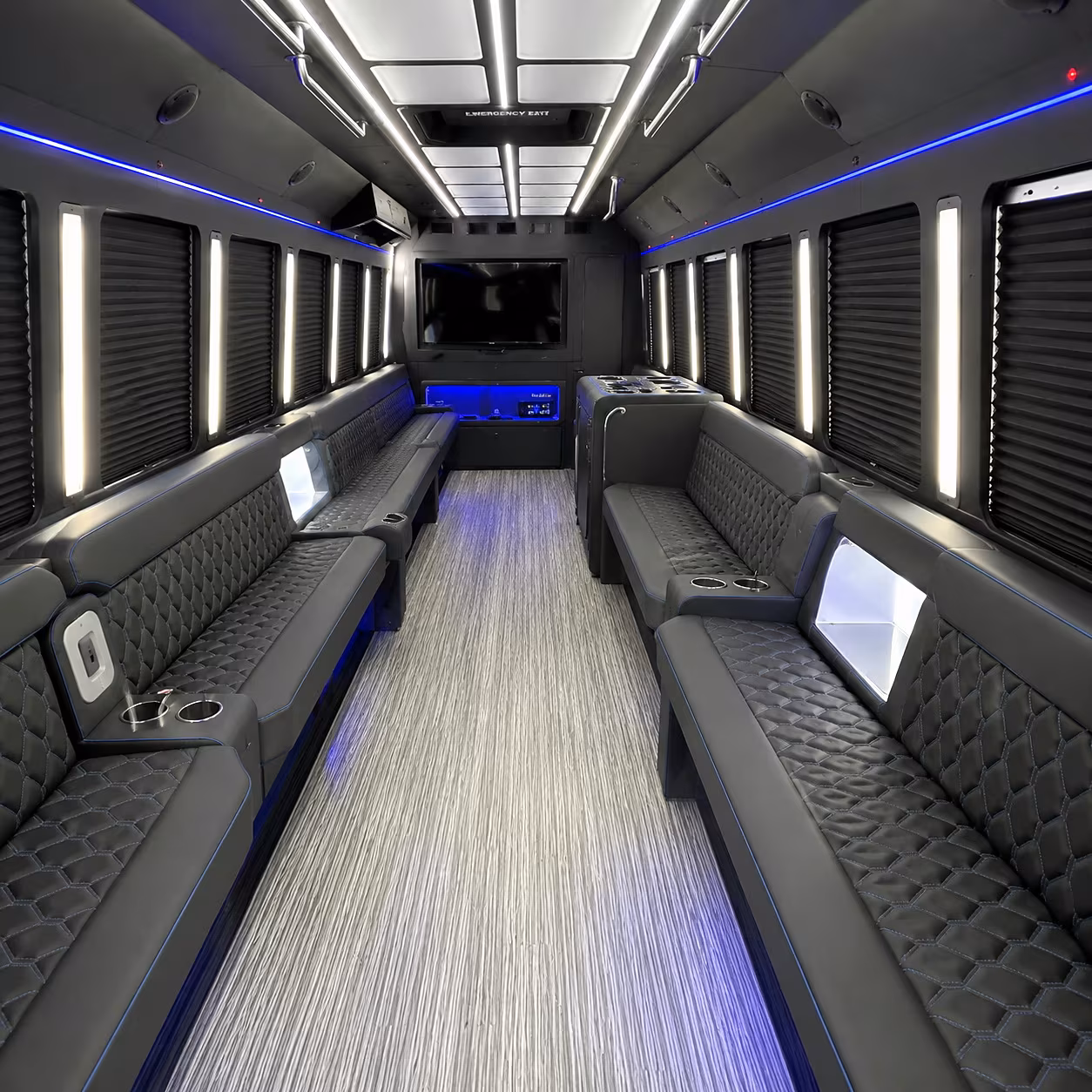 San Bernardino Winery Tour & Pub Crawl Transportation party bus interior