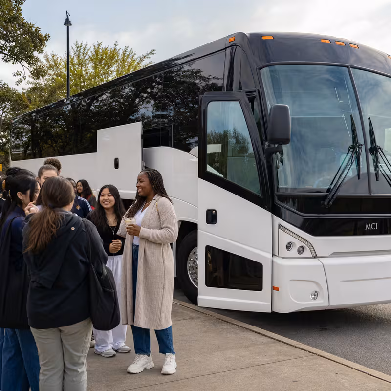 Black Mercedes Sprinter van staged for an San Bernadino School Transportation group