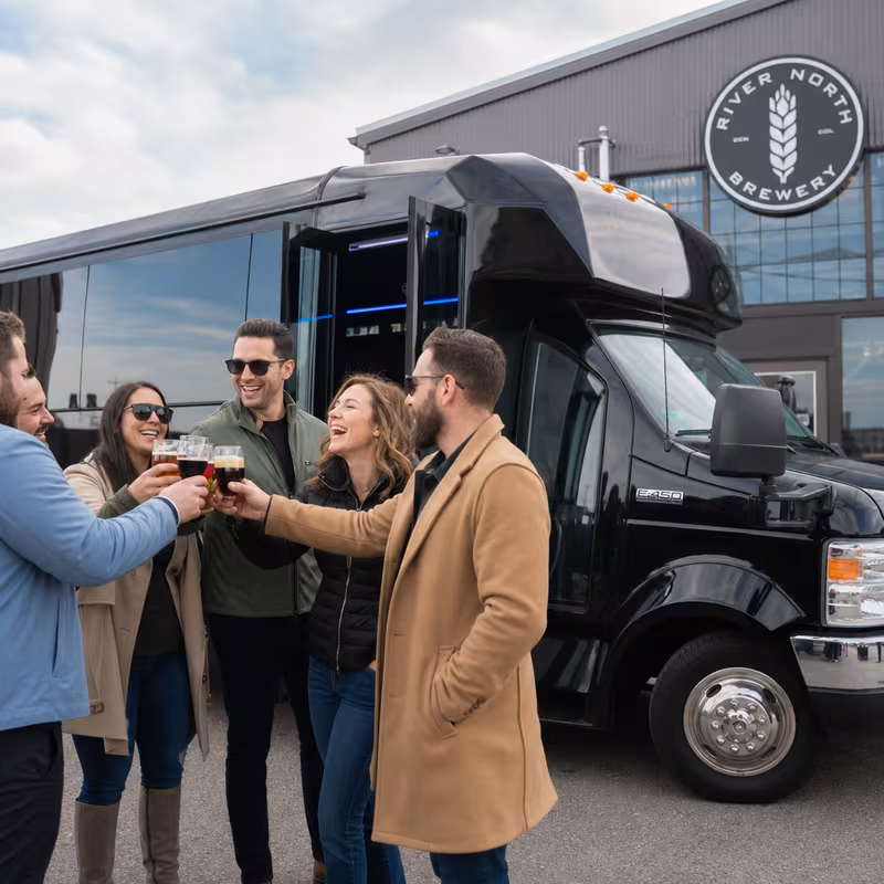 Passengers loading luggage while boarding an San Bernadino group shuttle